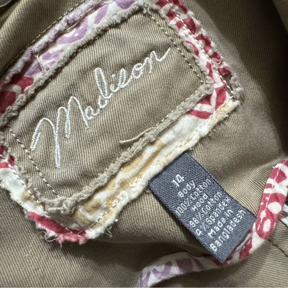 MADISON KHAKI DENIM JACKET SIZE 14 - Picture 8 of 12